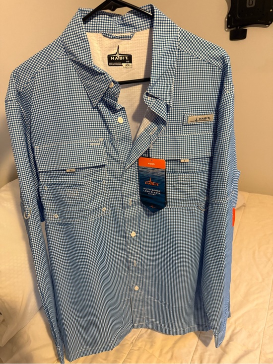 Other - Men’s Blue Gingham Long Sleeve Fishing Shirt